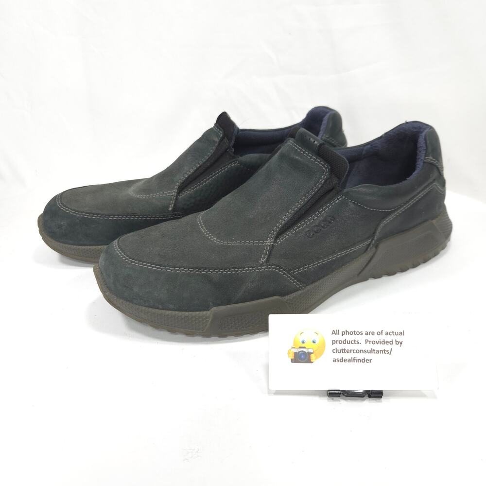 Ecco Casual Slip On Leather Loafer Shoe Mens Size 11.5 45 Black